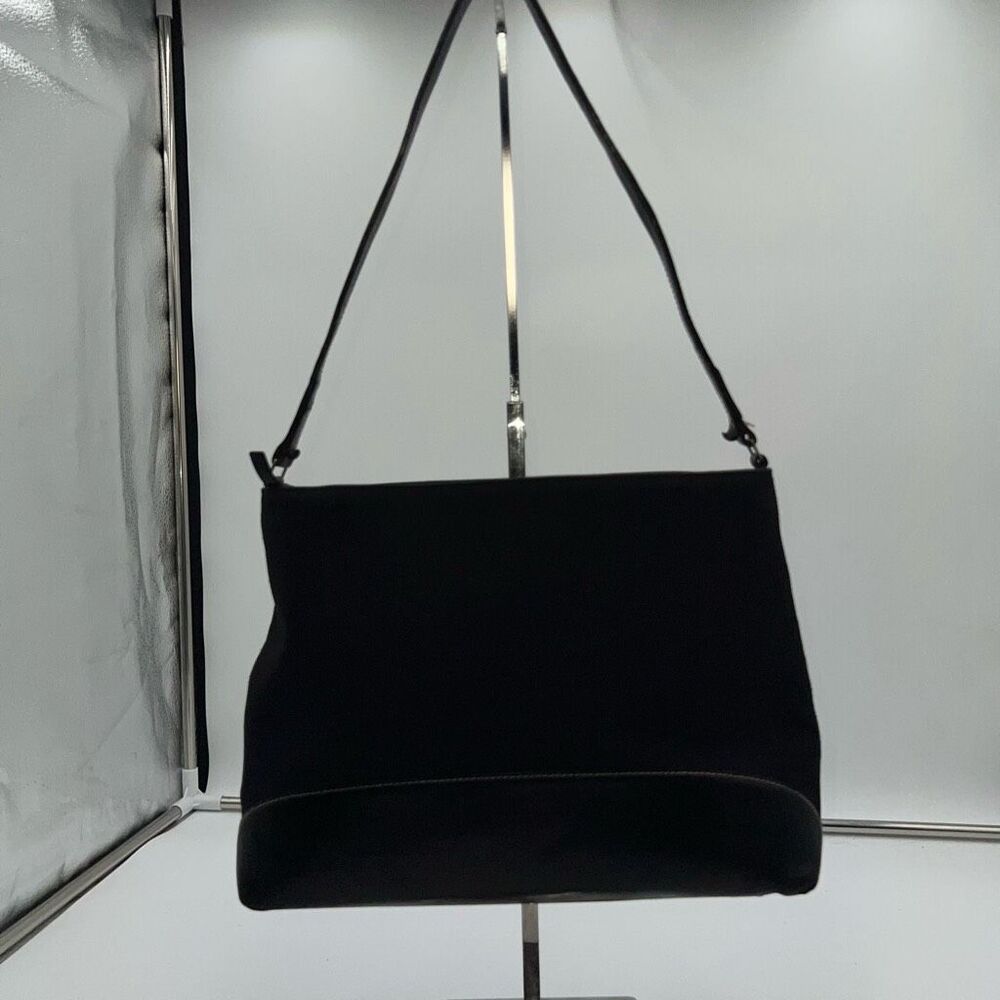 Kate Spade Made in Italy Vintage Red Square Interior Canvas and Leather Shoulder
